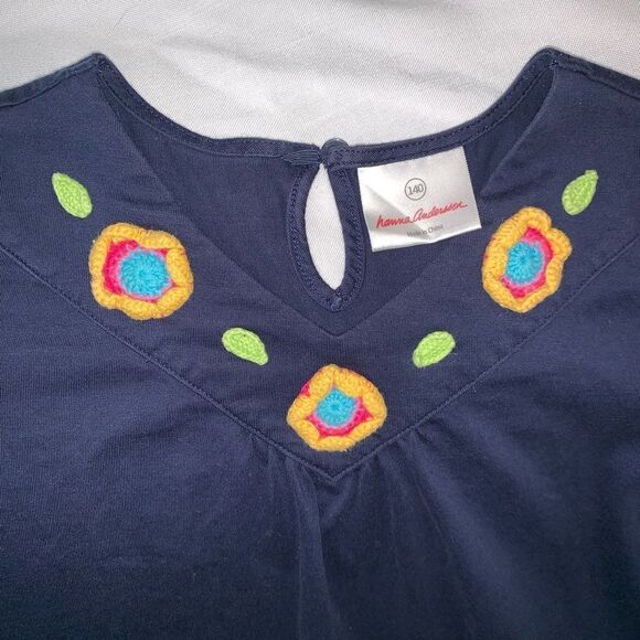 Hanna Andersson Dress With Crochet Flower Neckline‎ - Picture 2 of 4